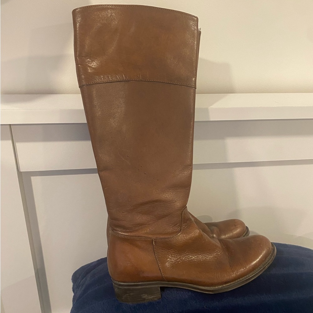 Bravo by Browns Cognac Brown Leather Tall Riding Boots Women’s 7.5